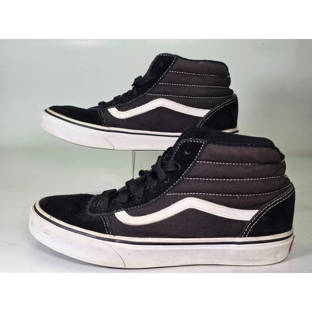 Vans‎ Sk8 Hi Youth Sneakers Size 6 Black White Skate Lace Up High Top Shoes